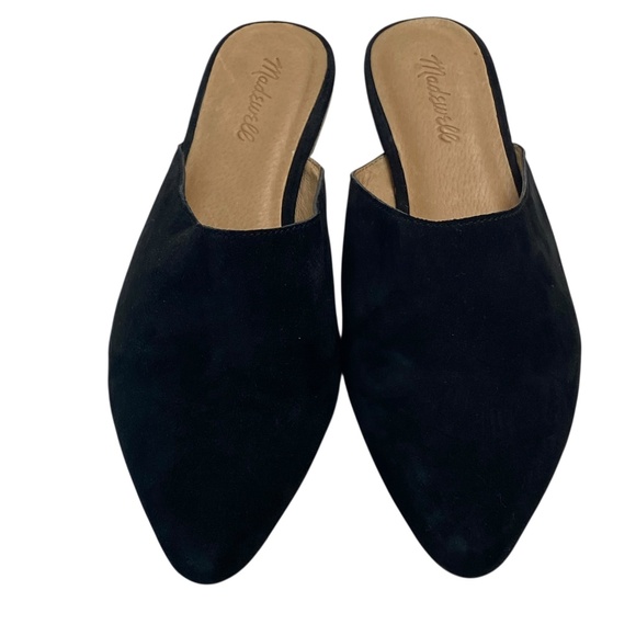 MADEWELL The Remi Mule Suede Leather Point Toe Flats In Black size 9 - Picture 1 of 10